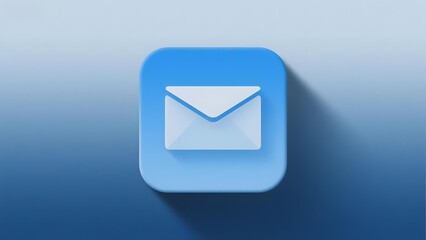 Blue email icon with envelope symbol on gradient background