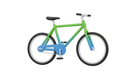 Obraz premium Green and blue gradient children's bicycle