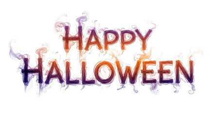 Obraz premium Artistic Happy Halloween smoke text effect isolated on transparent background