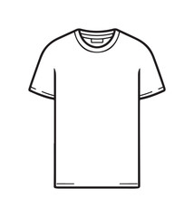 Outline of a Plain White TShirt Front View Apparel Design
