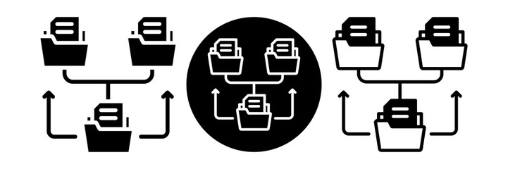 Data Organization Icon Glyph & Mixed Style Collection Set