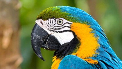 Obraz premium Blue-Gold Macaw Portrait Close-up (1)