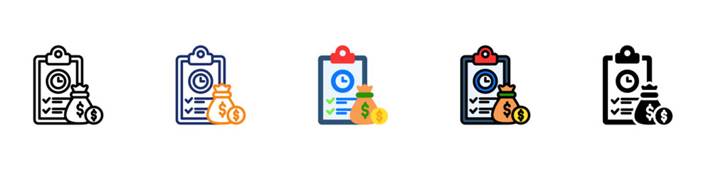 Budget Planning Icon Multiple Style Collection Set 