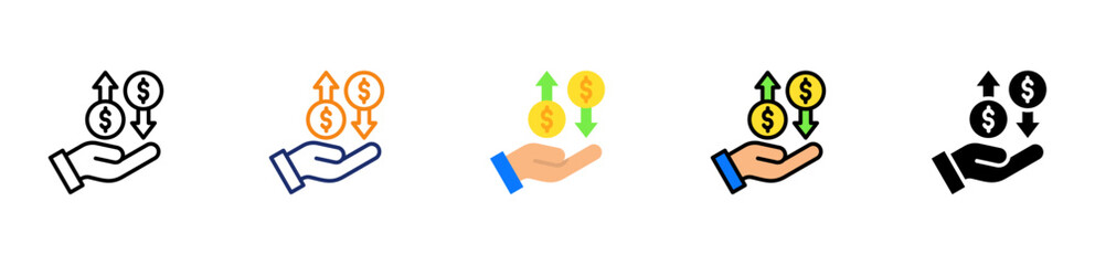 Profit Loss Icon Multiple Style Collection Set 