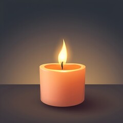 Single Lit Candle on Dark Background