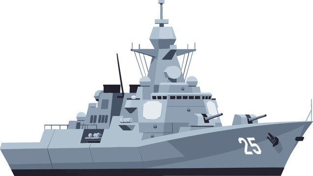 Modern warship sailing on the open sea during a naval exercise, showcasing its powerful weaponry and advanced technology in a display of maritime strength.