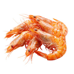 Fresh Cooked Shrimp Piled on a Transparent Background for Culinary Use