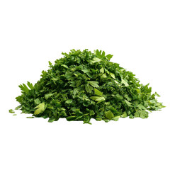 Fresh Chopped Green Herbs on Isolated Transparent Background for Cooking