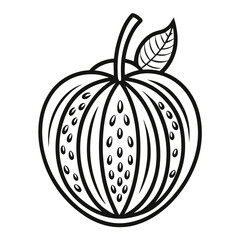 charichuelo fruit line art on white background