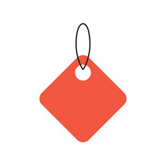 Red Diamond Shaped Price Tag Vector Graphic.