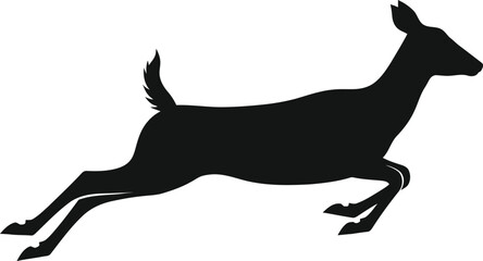 Obraz premium Leaping deer silhouette, wildlife mammal in motion, graceful animal