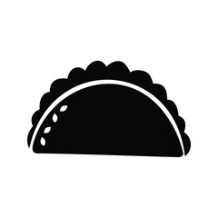 Empanada Silhouette with Scalloped Edge, A Traditional and Savory Pastry Treat, taco ingredients silhouette vector illustration