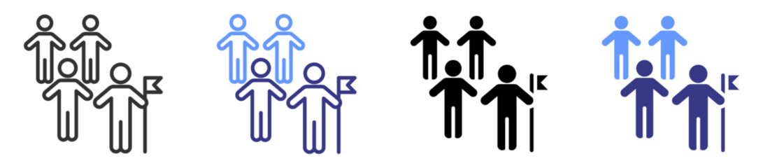 leadership icon set multiple style