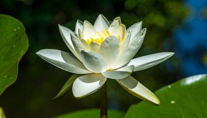 Obraz premium Close-up of a white water lily