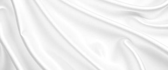 Naklejka premium Smooth, pure white satin fabric backdrop, luxurious texture, simple, fabric
