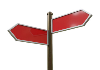Isolated Signpost with Two Arrows Pointing Opposite Directions Indicates Choices