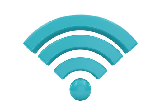 Isolated wireless internet connection icon in light blue on a seamless backdrop for design