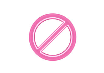 Isolated Forbidden Sign or Prohibition Sign in Pink for Graphic Design and Illustration