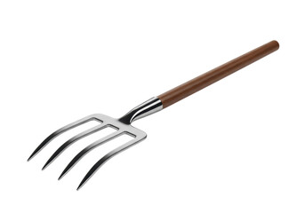 Isolated Four tine pitchfork for garden digging in soil fertilizer and compost agriculture