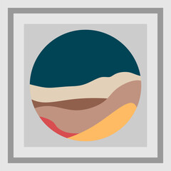 Sand, dunes, beach, desert abstract template logo pattern of wavy lines in beige color. Logo template, icon, badge, pictogram, symbol, sign for tourism, travel, hot places. Vector collection. ilustras