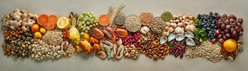Obraz premium Healthy Variety of Nuts, Seeds, and Fruits Spread