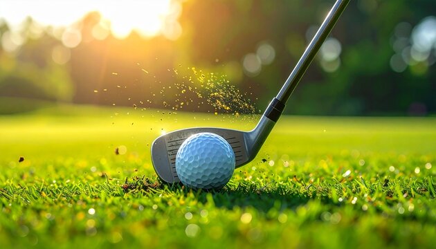 Golf Club and Ball on Grass