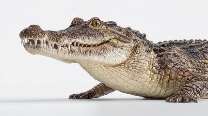 Obraz premium Stunning CloseUp of a Majestic Saltwater Crocodile Detailed Macro Photography for Wildlife Enthusiasts