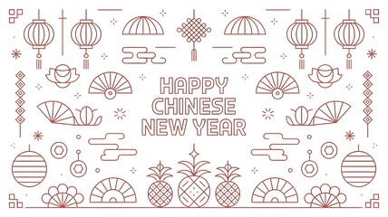 Chinese New Year Banner Design (White,Red)