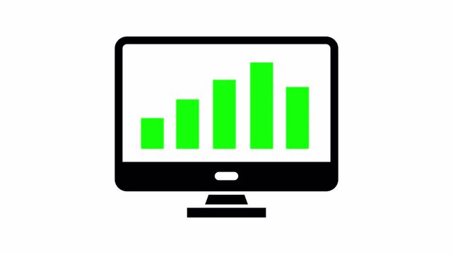 nimated upward growth bar chart for Mac computers in green 4K
