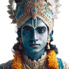 Vibrant cultural celebration of lord krishna traditional festival india portrait artistic mythology