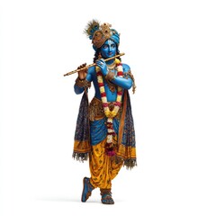 Obraz premium Divine performance of krishna in traditional attire cultural fest india colorful artistic showcase