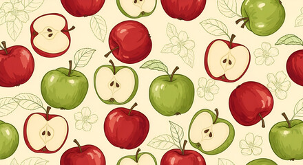 seamless pattern with apple