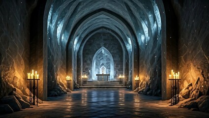 Obraz premium Fantasy Salt Rock Church with Faceted Crystal Ceiling