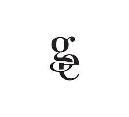 Elegant Serif Monogram Logo with Overlapping Initial Letters – Vintage and Modern Branding Design ge