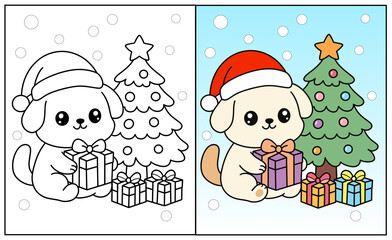 Christmas Dog Coloring Book