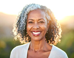 Portrait of a smiling mature woman outdoors