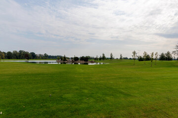Wide Open Green Golf Course Landscape