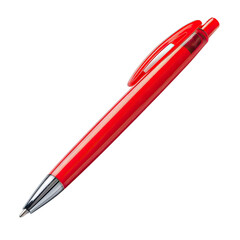Red ballpoint pen angled view