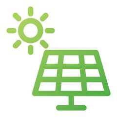 Solar Panel Gradient Outline Icon