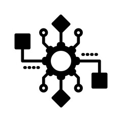 Vector solid black  icon for Algorithm