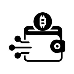 Vector solid black  icon for Bitcoin wallet