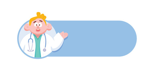 A man doctor's advice in message box 01 illustration vector design. Dental care concept.