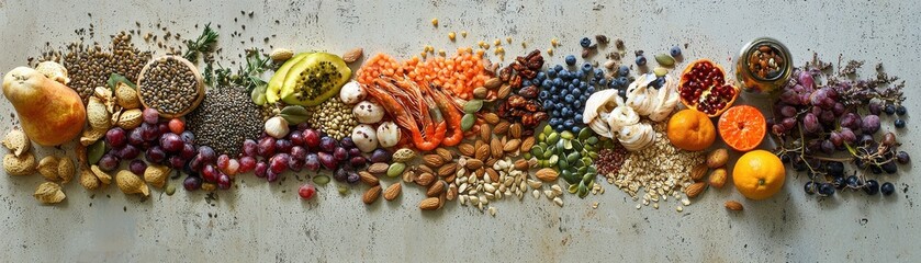 Healthy Natural Foods Variety Flat Lay