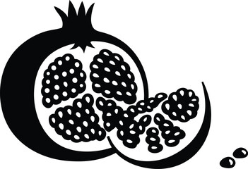 Hand drawn pomegranate graphic fresh fruit food art isolated vector vector