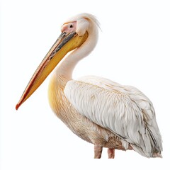 Majestic Pelican in Studio Portrait A CloseUp View of a Large Birds Striking Features and Delicate Throat Sac
