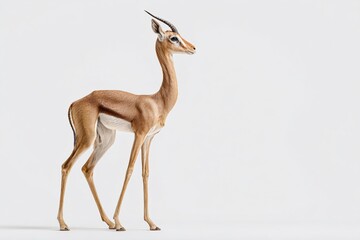 Majestic Gerenuk Gazing Stunning Studio Portrait of an Elegant LongNecked Antelope