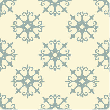 Seamless pattern with plant and floral motifs