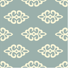 Seamless pattern with plant and floral motifs