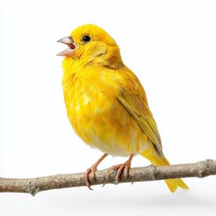 Captivating Studio Portrait of a Musical Canary in Action A Stunning Display of Avian Vocalization and Expression