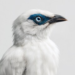 Stunning Studio Portrait of a Rare Bali Myna Detailed CloseUp Showcase of a Distinctive Bird Species